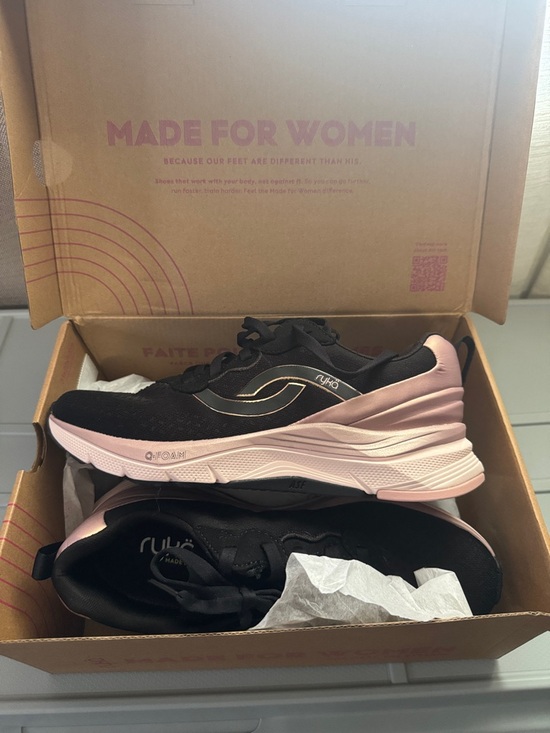 Ryka Shoes - Ryka Women's Black and Light Pink Q-Foam Athletic Sneakers